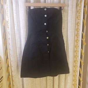 Button down denim mini dress